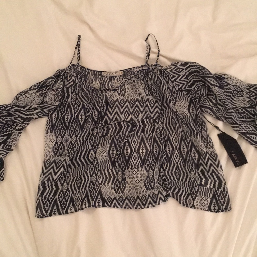 NWT blue and white blouse